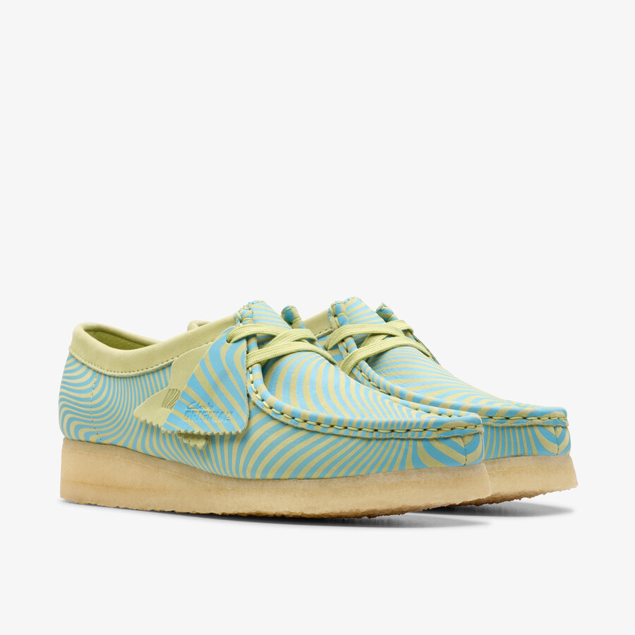 wallabee - blauwlime print